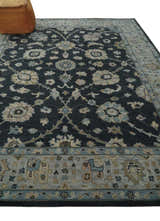 Hand Tufted Black and Silver Modern Turkish Oushak Multi size wool Area Rug, Kids, Living Room and Bedroom Rug