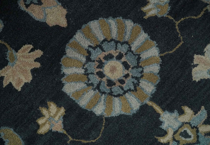 Hand Tufted Black and Silver Modern Turkish Oushak Multi size wool Area Rug, Kids, Living Room and Bedroom Rug