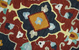Hand Tufted Black, Rust and Beige Persian Style Wool Area Rug