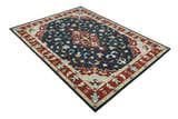 Hand Tufted Black, Rust and Beige Persian Style Wool Area Rug