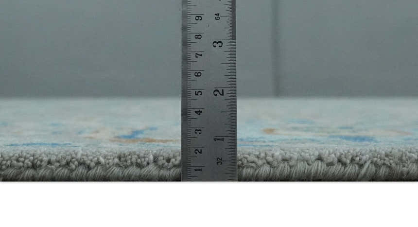 Hand Tufted Gray, Beige and Accent Blue Multi Size 8x10 Traditional Herati Design Wool Rug