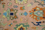 Hand Tufted Pink Peach and Gold Modern Colorful Oushak Rug, Kids, Living Room and Bedroom Rug | TRD6461