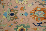 Hand Tufted Pink Peach and Gold Modern Colorful Oushak Rug, Kids, Living Room and Bedroom Rug | TRD6461