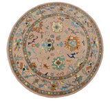 Hand Tufted Pink Peach and Gold Modern Colorful Oushak Rug, Kids, Living Room and Bedroom Rug | TRD6461