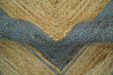 Hand Woven Natural Fiber Blue and Brown Natural Jute Rug
