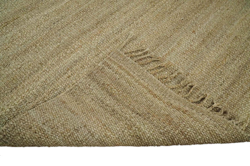Hand Woven Natural Fiber Brown Natural Jute Rug