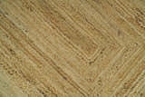 Hand Woven Natural Fiber White and Brown Natural Jute Rug