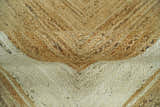 Hand Woven Natural Fiber White and Brown Natural Jute Rug
