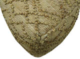 Hand Woven Beige Geometrical Design Jute Pouf