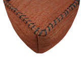 Hand Woven Boho Farmhouse Rust and Gray Jute Pouf ottoman | TRD129P