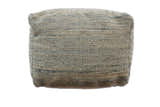 Hand Woven Boho Natural Large Gray and Brown Jute Pouf | TRD122P