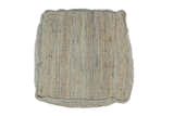Hand Woven Boho Natural Large Gray and Brown Jute Pouf | TRD122P