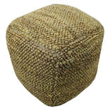 Hand Woven Natural Brown Chunky Design Jute Pouf