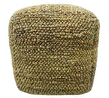 Hand Woven Natural Brown Chunky Design Jute Pouf