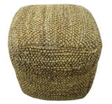 Hand Woven Natural Brown Chunky Design Jute Pouf