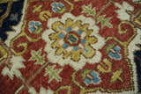 Rust, Blue and Beige Traditional Heriz Medallion Hand Knotted Multi Size Wool Area Rug