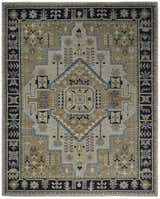 Vintage Distressed Hand Knotted Traditional Heriz Serapi Camel, Ivory and Black Custom Made wool Area Rug