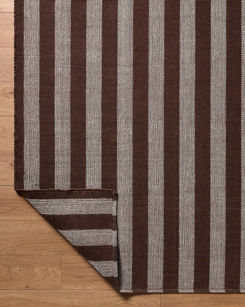 Made to Order Custom Size Carpeneto Brown Striped Outdoor Area Rug