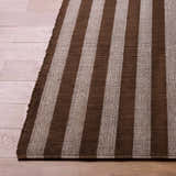 Made to Order Custom Size Carpeneto Brown Striped Outdoor Area Rug