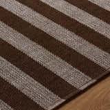 Made to Order Custom Size Carpeneto Brown Striped Outdoor Area Rug