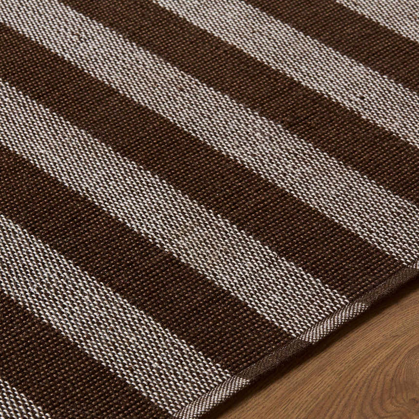 Made to Order Custom Size Carpeneto Brown Striped Outdoor Area Rug