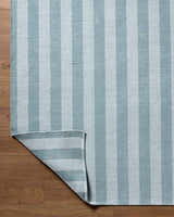 Made to Order Custom Size Carpeneto Dusty Blue Striped Outdoor Area Rug