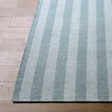 Carpeneto Dusty Blue Striped Outdoor Area Rug