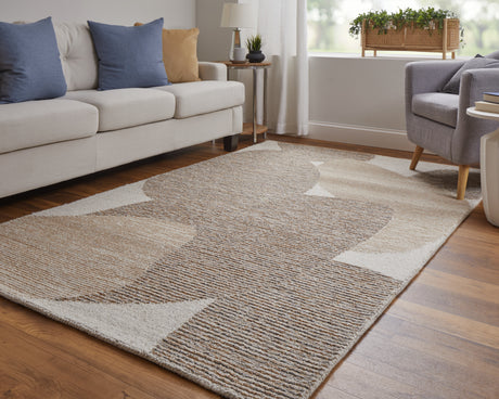 Feizy Pollock Modern Watercolor - Brown/Tan/Ivory Area Rug