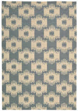 Close-up of Barclay Butera Prism Slate rug. Taupe wool rug with a geometric, textured pattern.