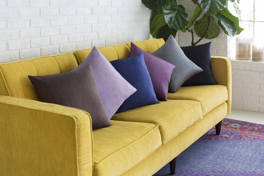 Shelton Navy Square Solid Accent Pillow - Clearance