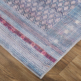 Feizy Voss Transitional Distressed - Blue/Tan/Pink Area Rug