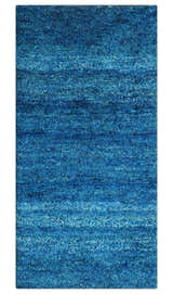 High Pile Blue Hand knotted Contemporary Custom Made Solid Afghan wool Area Rug