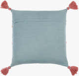 Florin Dusty Blue Floral Nature Pattern Cottage Cotton Accent Pillow - Clearance