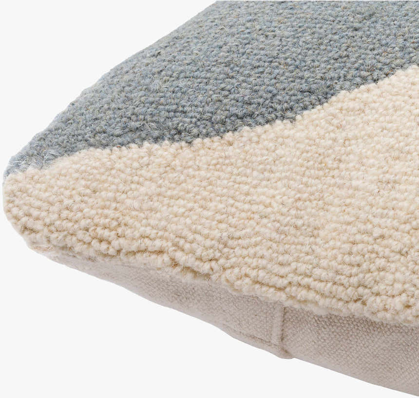 Gravel Slate Gray and Ivory Pebble Texture Modern Wool Accent Pillow - Clearance