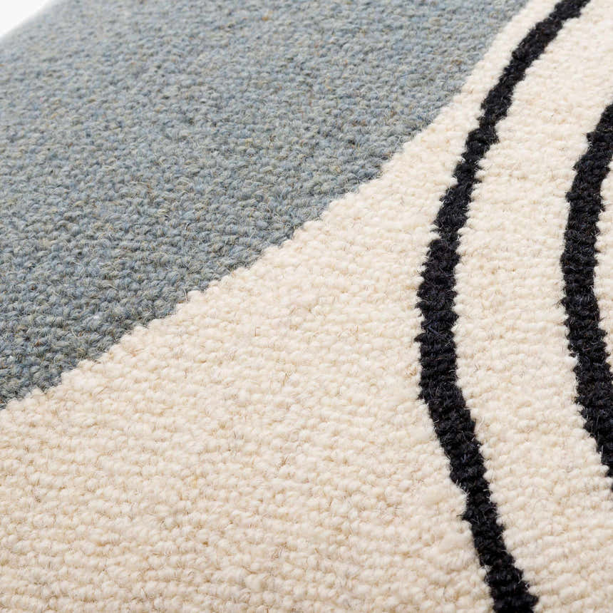 Gravel Slate Gray and Ivory Pebble Texture Modern Wool Accent Pillow - Clearance