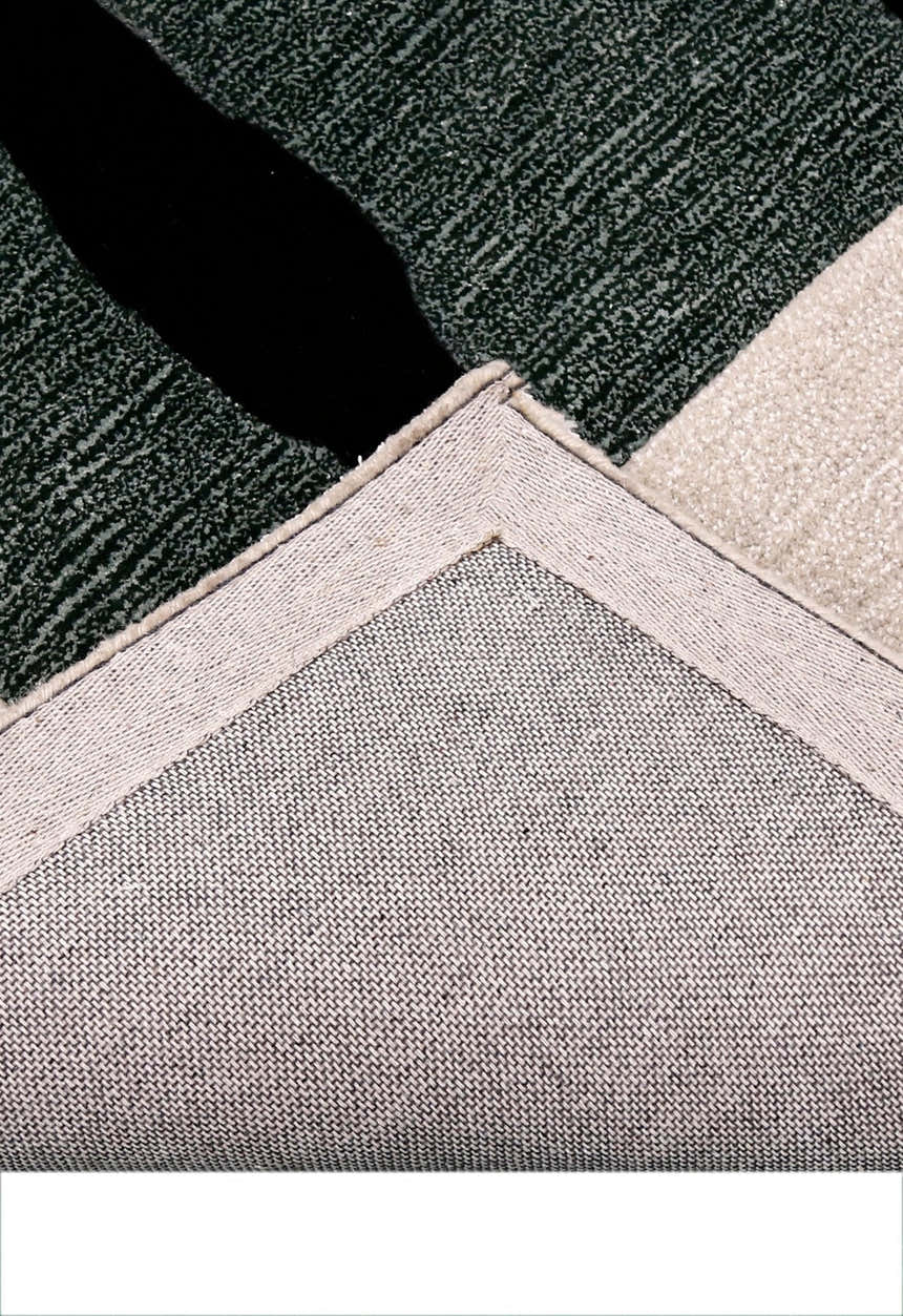 Horse Rider Pattern Beige And Black Hand Tufted 5x8 Wool Rug