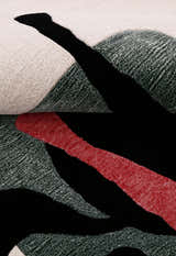 Horse Rider Pattern Beige And Black Hand Tufted 5x8 Wool Rug