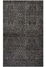 Close-up of the hand-knotted Rizzy HTN720 area rug. Gray and ivory wool with a traditional, ornate pattern. Design-Rectangle