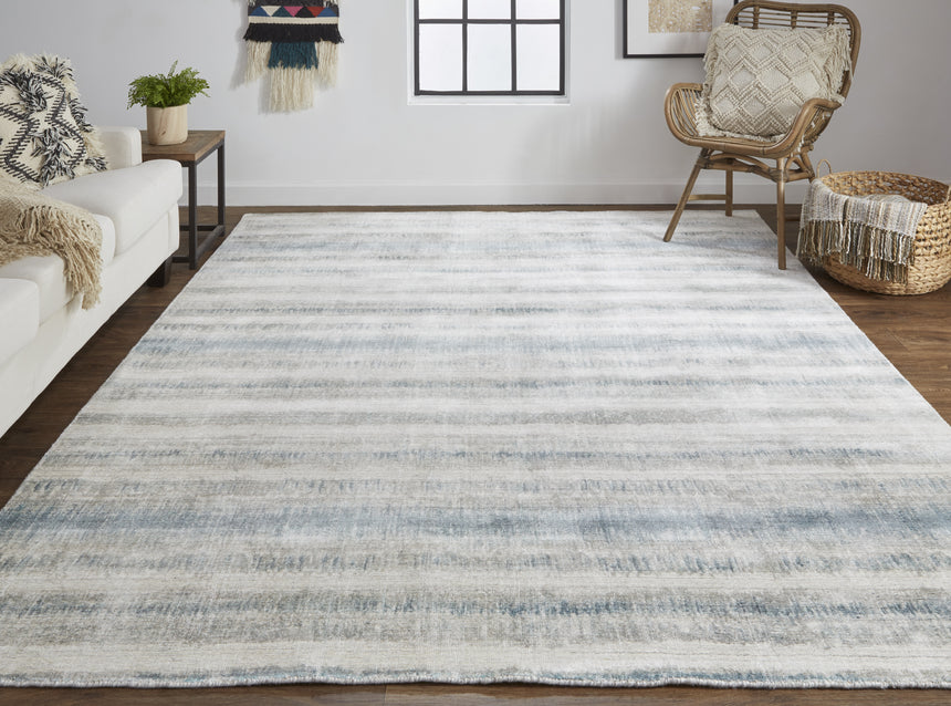 Feizy Mackay Transitional Stripes - Gray/Blue/Green Area Rug