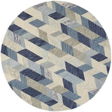 Feizy Arazad Transitional Geometric - Blue/Ivory/Gray Area Rug - Clearance