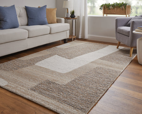 Feizy Pollock Modern Abstract - Brown/Tan/Ivory Area Rug