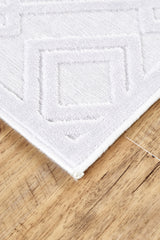 Feizy Saphir Mira Modern Geometric - White Area Rug - Clearance