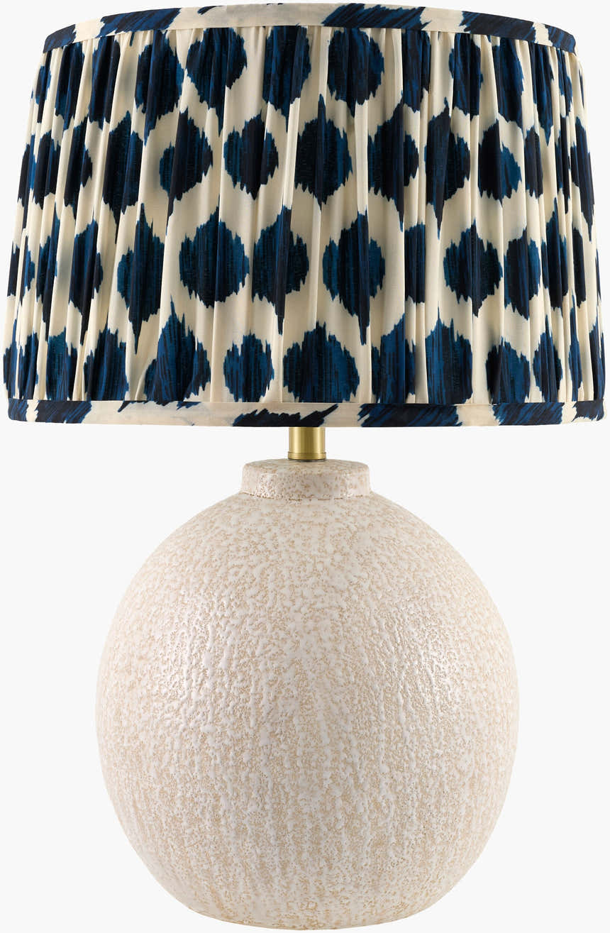Aqua Blue Bohemian Table Lamp with textured details for bedside or console tables