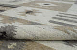 Handwoven Tribal Patterns Brown and Gray Wool Area Rug