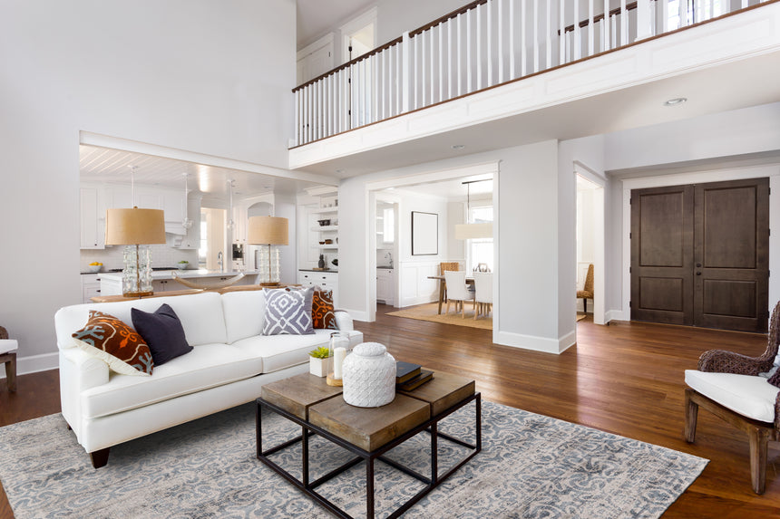 Feizy Nadia Transitional Distressed - Blue/Gray/Taupe Area Rug - Clearance