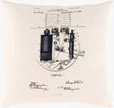 Bermagui Vintage Patent Blueprint Accent Pillow - Clearance