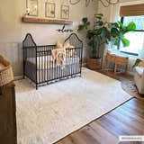 Sample Isako Cream & Gray Solid Washable Area Rug - Clearance