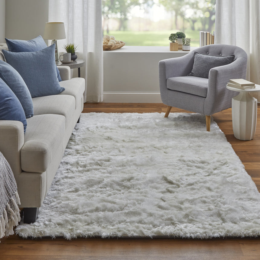 Feizy Indochine Modern Solid - White Area Rug