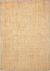 Close-up of the Barclay Butera Intermix Wheat area rug. Peach wool rug with a subtle, textured, horizontal stripe pattern.