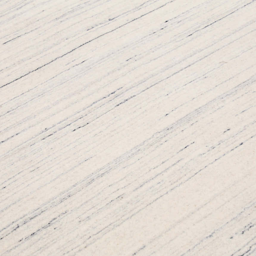 Ivory And Blue Tribal Border Design Hand Loomed Wool Area Rug